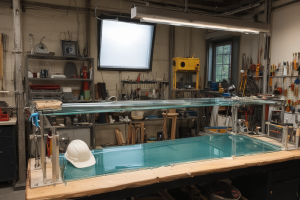 Glass studio with safety equipment